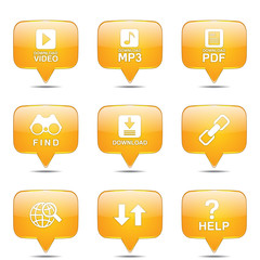 Multimedia Web Internet Square Vector Yellow Icon Design Set