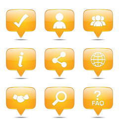 Web Internet Square Vector Yellow Icon Design Set 2