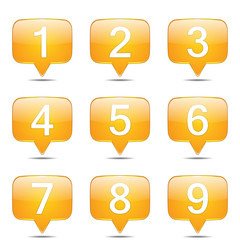Numbers Counting Square Vector Yellow Icon Design Set