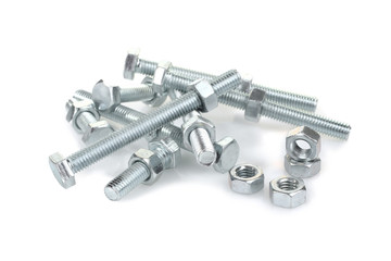 Working tools. Bolt and nut isolated