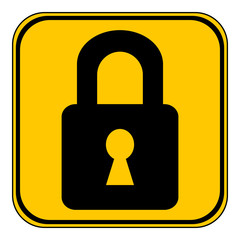 Lock button on white background. Vector illustration.