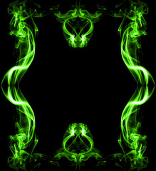 Green frame made of smoke