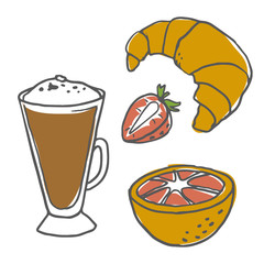 Breakfast foods vector set 