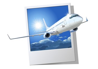 Naklejka na ściany i meble commercial airplane