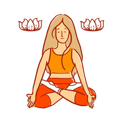 Girl in lotus pose