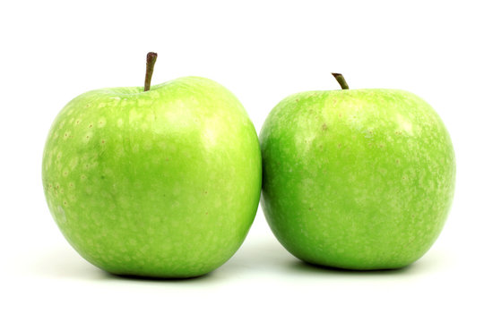 Two bright green apple