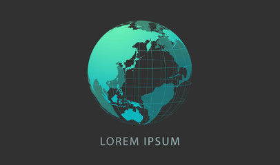 Earth logo template. Globe sign.