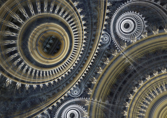 Fantasy steampunk design, mechanical abstract
