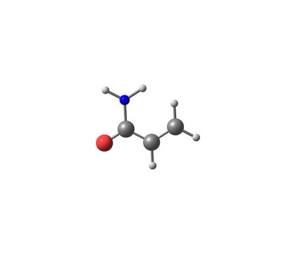 Acrylamide molecule isolated on white