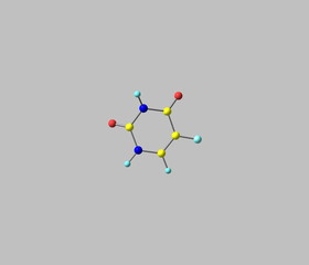 Fototapeta na wymiar Fluorouracil molecule isolated on grey