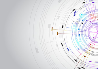 Edge digital technology circles background