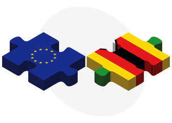 European Union and Zimbabwe Flags