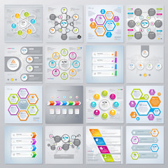 Collection of infographics elements in modern flat business style. 