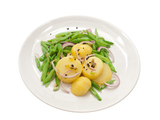 warm potato salad with runner beans