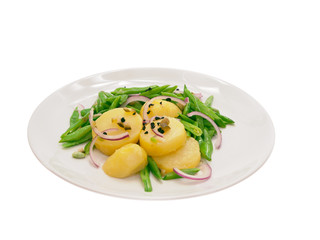 warm potato salad with runner beans