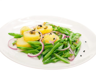 warm potato salad with runner beans