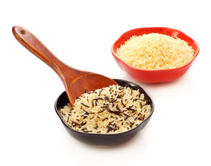 Bowls Of Raw Rice