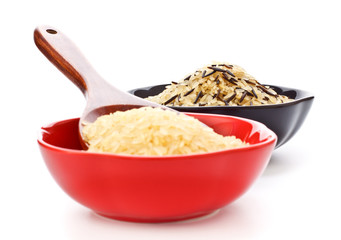 Bowls Of Raw Rice