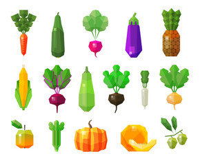 food. vegetables and fruits set icons. vector illustration