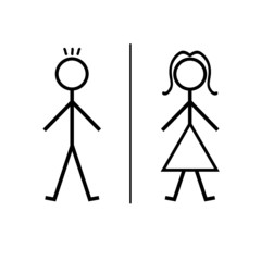 boy and girl cartoon icon vector