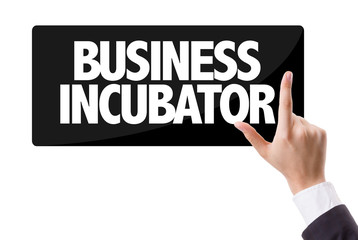 Businessman pressing button with the text: Business Incubator
