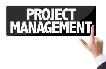 Businessman pressing button with the text: Project Management