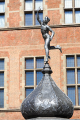 Restored statue of Hermes at the town hall in Gdansk