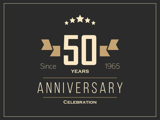 Fifty years anniversary celebration logotype. 50th anniversary logo.