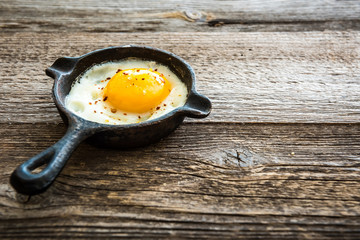 fried egg in a pan