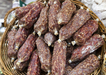 typical italian handmade cold cuts