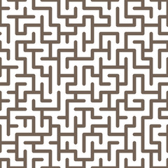 Texture with irregular labyrinth pattern, on transparent background. Stock vector.