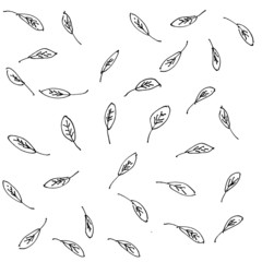 Obraz premium hand drawn cartoon leaves design