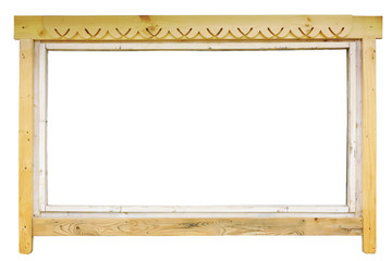Rural wooden window as photoframe