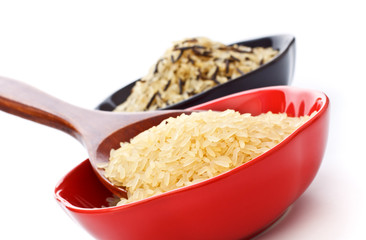 Bowls Of Raw Rice