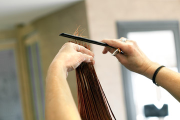 Hairdresser Cutting Hair Ends