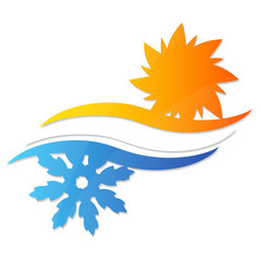 Sun and snowflake for a vector