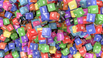 Colorful cubes with domain extensions