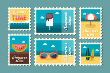 Summertime stamp set flat