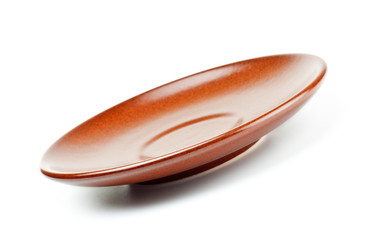 brown ceramic saucer
