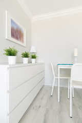 Fototapeta na wymiar White furniture in modern interior