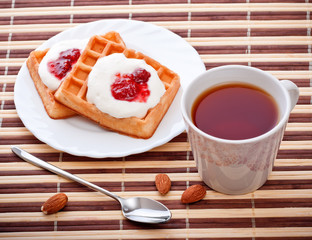 dessert with soft waffle