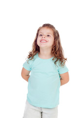 Fototapeta premium Cute little girl with three year old smiling