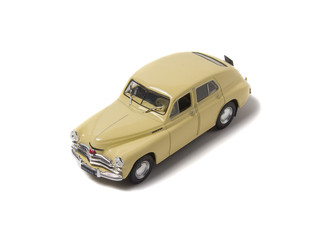 Model retro car, isolated on a white background