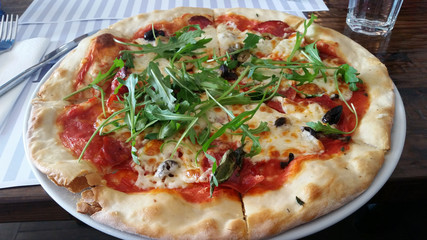 Pizza with Arugula (salad rocket)