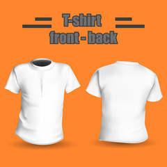 Shirt front and back on a orange background stylish vector illustration