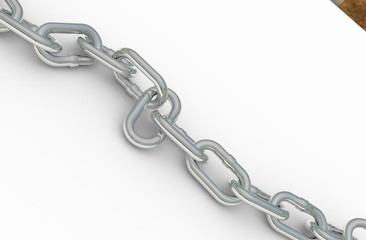 Metal chain, isolated on white
