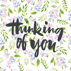 Watercolor greeting card flowers.