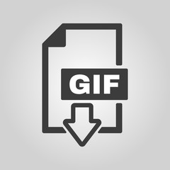 The GIF icon. File format symbol. Flat