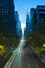 Fototapeten Traffic at night on 42nd Street, New York City © Bokicbo