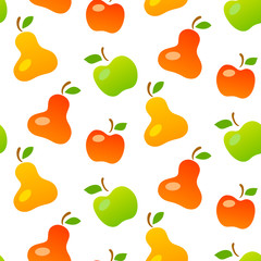 Bright seamless pattern of mellow fruits